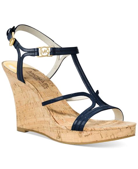 michael michael kors women's cicely patent platform wedges|Michael Kors Wedge sandals for Women .